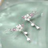 Foxanry Prevent Allergy 925 Sterling Silver Stud Earrings for Women New Trendy Elegant Flowers Tassel Party Jewelry Wholesale