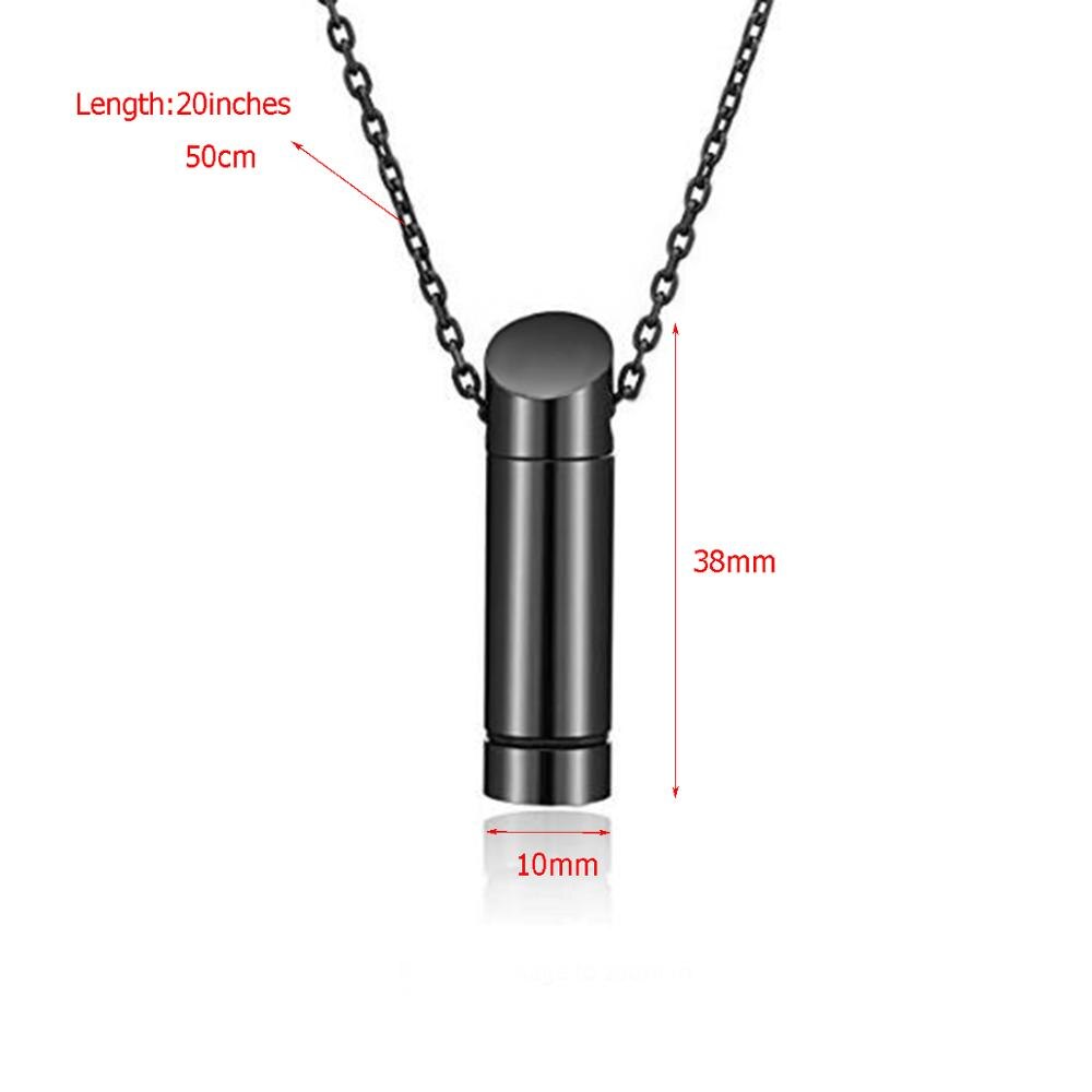 Stainless Steel 3 Colors Cremation Jewelry Ash Urn Necklace Pendant For Men Hip Hop Male Gifts