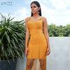 Adyce 2020 New Summer Women Fringe Bandage Dress Vestidos Sexy Sleeveless Tassel Bodycon Club Midi Celebrity Evening Party Dress - Surprise store