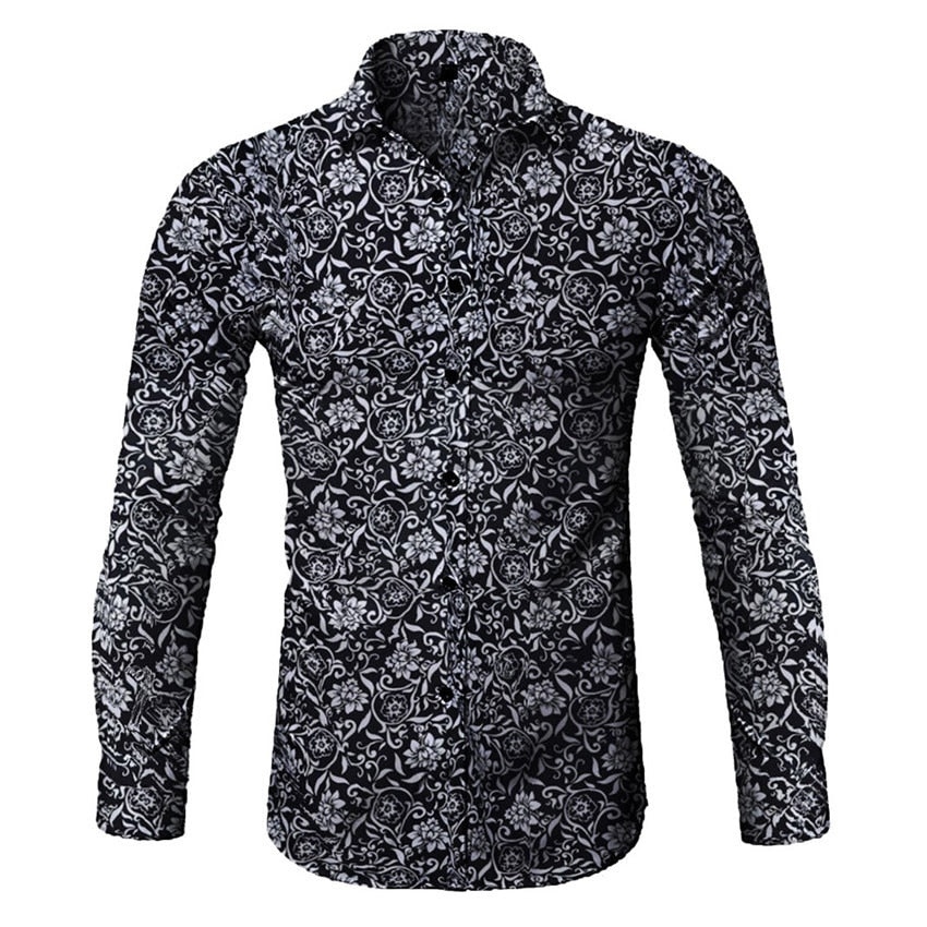 Men Shirt Long Sleeve Top 2019 Floral Male Blouse Casual Shirts Summer Autumn Shirts hawaiian Men Clothes camisa masculina
