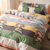 4pcs Nordic Bedding Set , Duvet Cover + Pillow Case + Bed Sheet Home Textiles Bed Sheets Set Washed Cotton A/B side Qulit Sheet