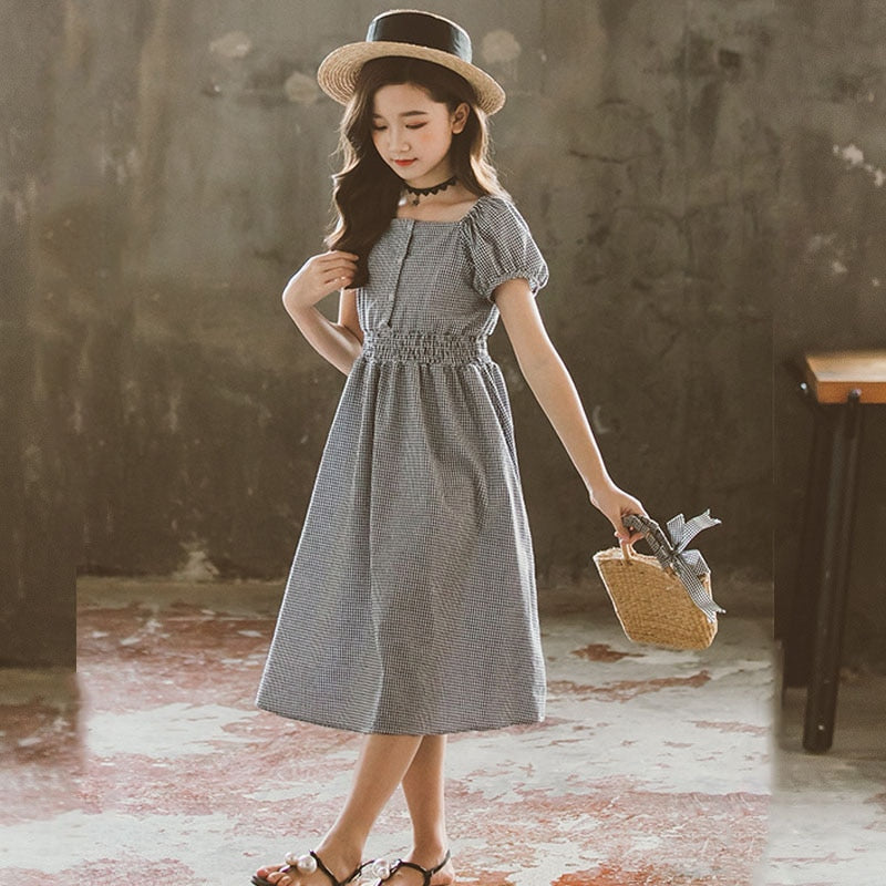 2020 Teenager Kids Dresses For Girls Cotton Casual Girls Summer Dress 4 5 6 7 8 9 10 11 12 13 14 15 Years Children Teen Clothing
