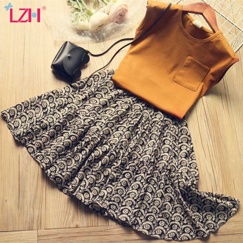 Children Clothing 2020 Summer Toddler Girls Clothes T-shirt+Skirt Outfit Kids Tracksuit Suits For Girls Clothing Sets 5 6 7 Year