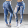 Jeans Women Skinny Slim High Waist Stretchy Woman Pants Bodycon Streetwear Hole Washed Denim Pencil Trousers 2021