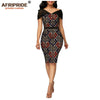African wax summer bodycon dresses for women AFRIPRIDE tailor made adjustable sleeves knee length women party dress A1925006 - Surprise store