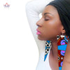 Trendy African Fabric Earrings Handmade Earrings For Women Party Gift African Print Ankara Big Oversized Drop Earrings WYB279
