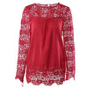 Spring and summer chiffon shirt women's casual long-sleeved hollow flower lace shirt shirt women - Surprise store