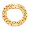Fashion Plated 24K Gold Multi Shape Punk Bracelet Curb Cuban Chain Gold Color Bracelets Bangle For Men Women Jewelry Gifts