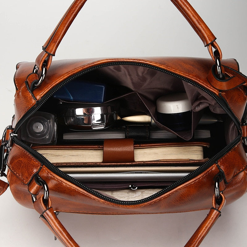 Luxury Ladies purses and handbags Vintage Rivet Handbags PU Leather Women Bag Sequined Shoulder Bag Women Leather Handbags