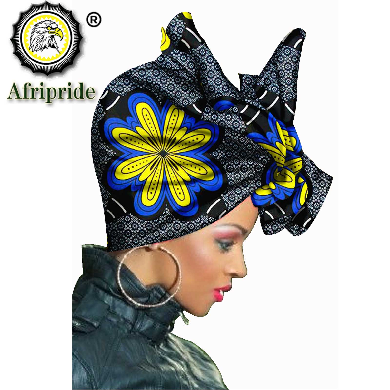 African Headscarf for Women Print Traditional Headtie Headscarf Turban Cotton Wax Scarf Shawls Women African Head Wrap S20H001