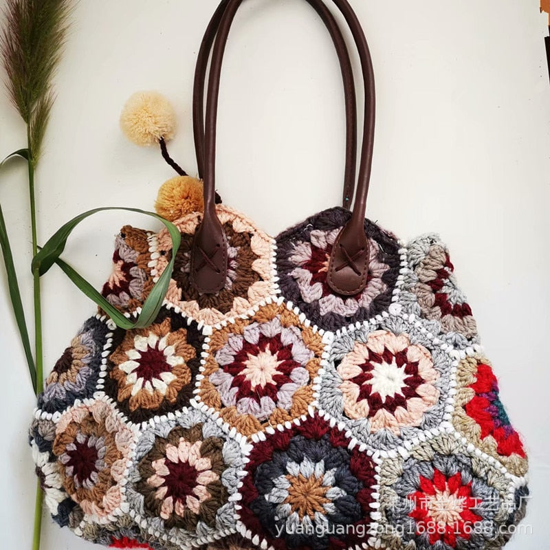 Designer Fashion Crossbody Bags for Women New Ethnic Style Woven Tote Bag Casual Shopping Party Shoulder Messenger Bag