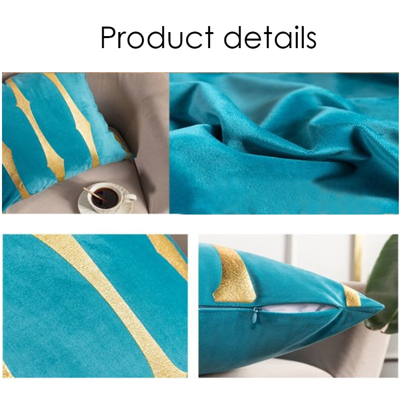 2021 Fashion Striped Pillowcase Festival Home Bronzing Sofa Cushion Cover 45x45cm Car Soft Fabric Lumbar Pillow Cases Decorative