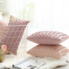 Solid Pink Grey Cushion Cover Soft Faux Suede Home Decorative Pillow Cover Woven Pattern 45x45cm/30x50cm