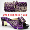 New Arrival Italian Shoes with Matching Bags for Wedding Italy Nigerian Women Wedding Shoe and Bag Set Decorated with Rhinestone