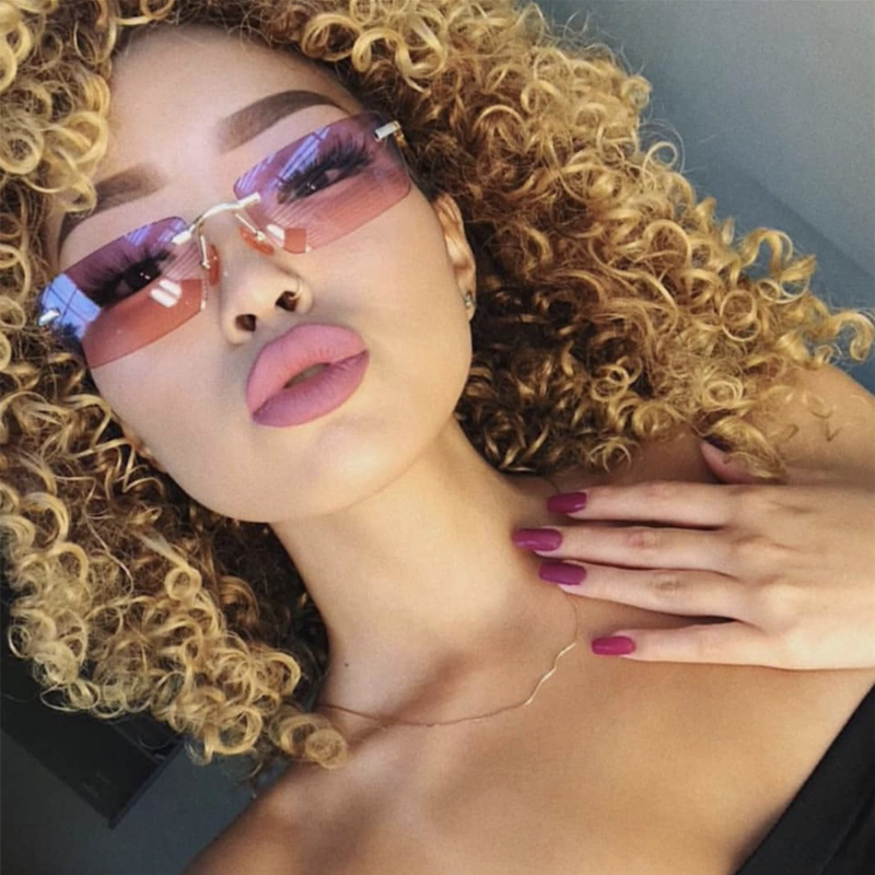New Luxury Brand Rectangle Ladies Sunglasses Women Rimless Square Polarized Sun Glasses For Ladies Zonnebril Dames Vrouwen Bril