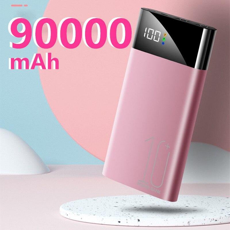 90000mAh Power Bank Portable Ultra-thin Phone Charger Digital Display 2 USB Outdoor Travel Powerbank for Xiaomi Samsung IPhone - Surprise store