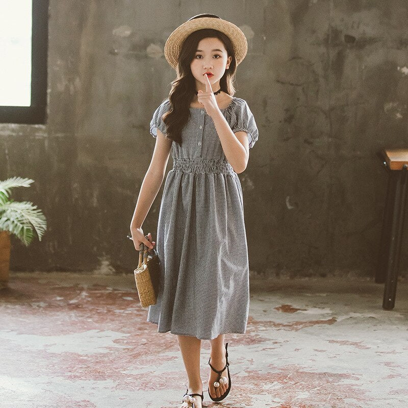 2020 Teenager Kids Dresses For Girls Cotton Casual Girls Summer Dress 4 5 6 7 8 9 10 11 12 13 14 15 Years Children Teen Clothing