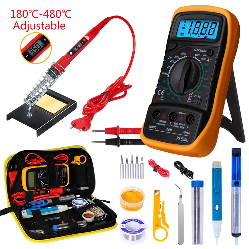 Soldering iron with Digital multimeter kit Adjustable Temperature Auto Ranging AC/DC tester multimetro Welding Tool Kits