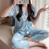 Pyjamas women short sleeve long pant summer sleepwear pajamas set cute cartoon cotton pijamas suit new home clothes 15 styles