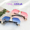 2021 New Irregular Rimless Sunglasses Women Brand Designer Alloy Frame Oversize Gradient Sun Glasses Fashion Female Clear Shades