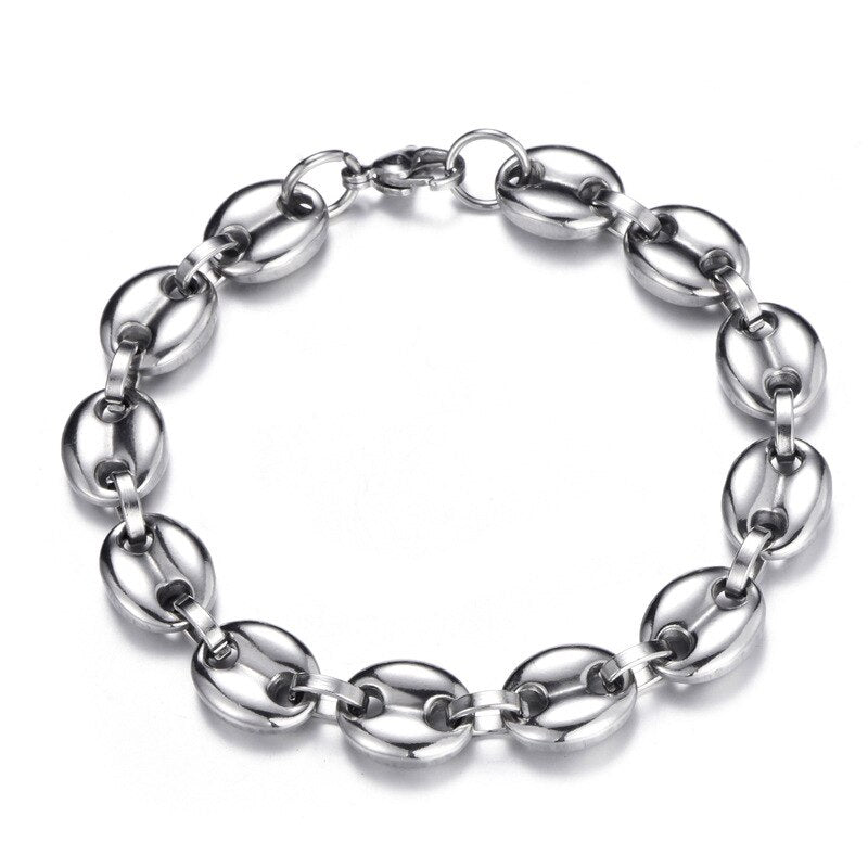 Coffee Beans Chains Necklaces Bracelets Set Stainless Steel Jewelry For Men Women 6MM 8MM 11MM 13MM Hiphop Statement USENSET