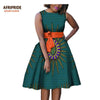 autumn women african dress AFRIPRIDE private custom sleeveless knee-length A-Line pleated casual dress pure cotton A722584 - Surprise store