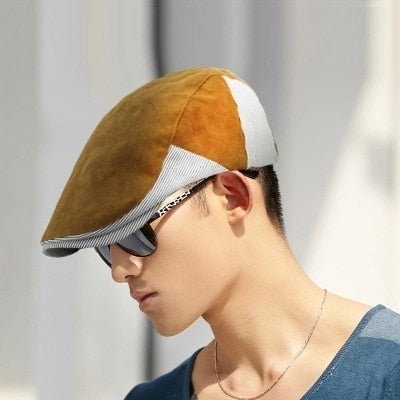 Fashion Beret Hat Casquette Cap Cotton Hats For Men Women Stripe Visors Sun Hat Gorras Planas Flat Caps Adjustable