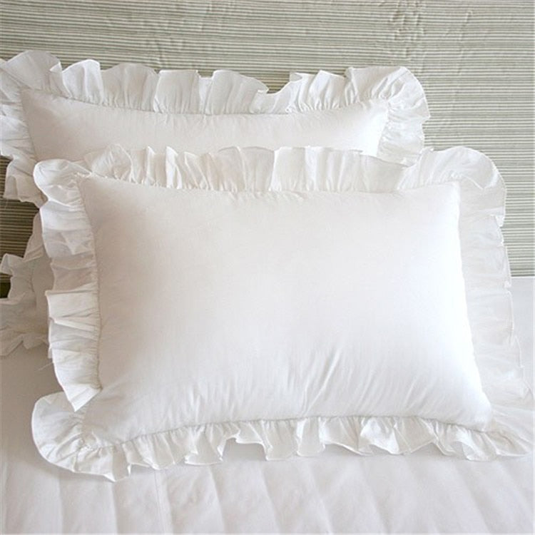 48x74cm Pink Twin Heart Rabbit Pillow Case Cover Cotton Hairball Ruffle Pillowcase Girl Cute Bedding Toy Home Decor