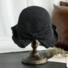 100%Raffia Bow Sun Hat Wide Brim Floppy Summer Hats For Women Beach Dome Bucket Hat Shade Hat - Surprise store