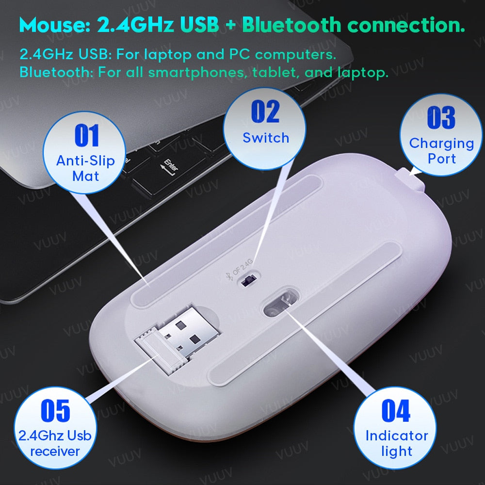 For iPad Tablet Keyboard With Backlit Teclado Wireless Bluetooth Keyboard and Mouse For Android Windows iOS Tablet Phone Laptop
