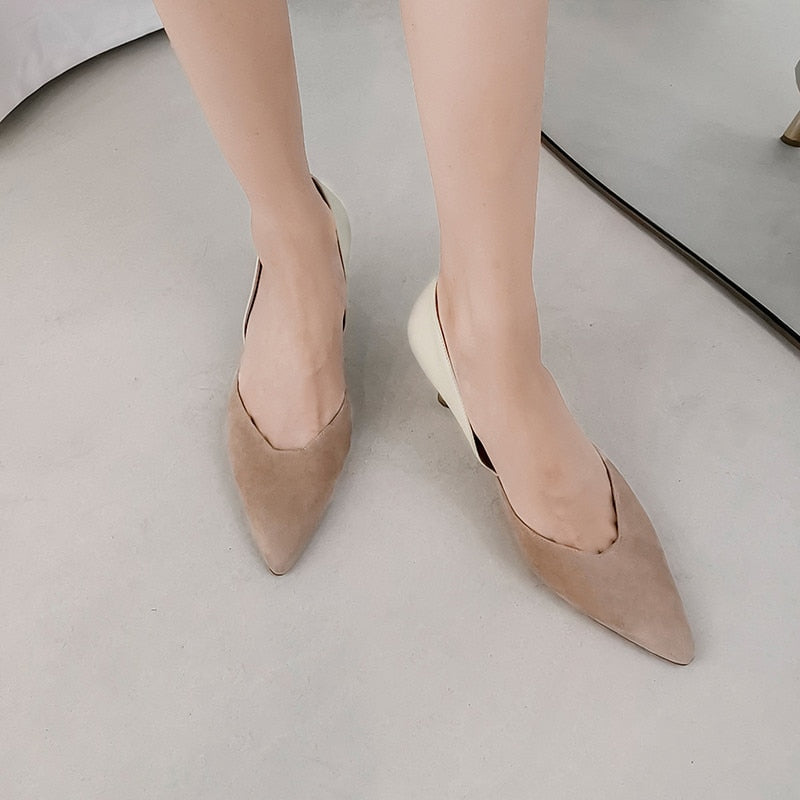 FEDONAS Fashion Mixed Colors Women's Shoes 2021 Newest Summer Autumn Suede Leather High Heels Pumps Wedding Party Shoes Woman