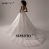 BEPEITHY Vestido De Noiva V Neck Sleeveless Wedding Dresses 2021 For Women Open Back Ball Gown Lace Organza Bridal Gown New