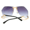2021 New Irregular Rimless Sunglasses Women Brand Designer Alloy Frame Oversize Gradient Sun Glasses Fashion Female Clear Shades