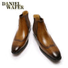 Winter Boots Men Ankle Boots Double Monk Strap High Grade Black Brown Office Wedding Casual Men's Dress Leather Shoes Men