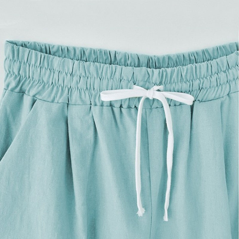 Wixra Women's Lace-Up Shorts Pockets High Waist Solid Casual Streetwear 2020 Summer Women Plus Size