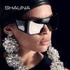 SHAUNA Square Punk Sunglasses Men Double Lens Windproof One Pieces Lens Eyewear Women Flat Top Cool Retro Goggle Sun Glasses Men