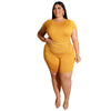 Big Beautiful Women Summer Set T Shirt+Shorts Set Female 2 Piece Outfits Plus Size Suit Oversize Women Two Piece Sets Tracksuit