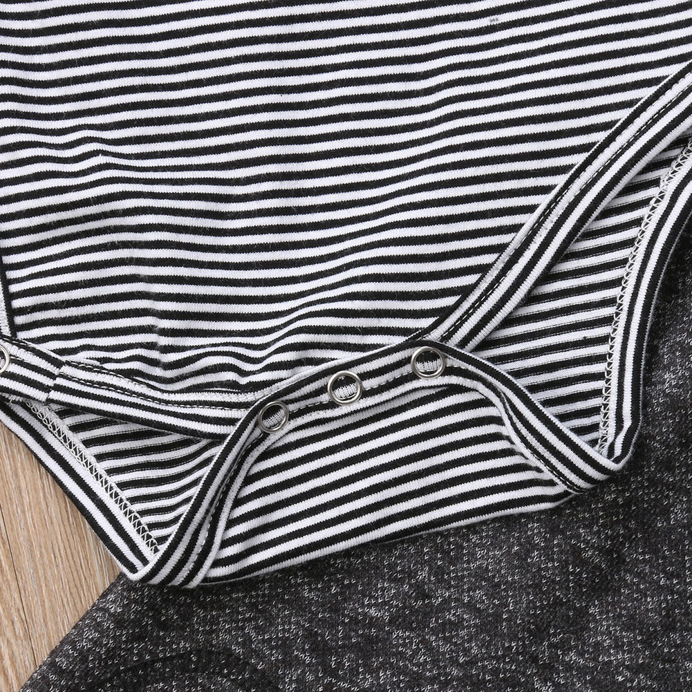 0-24M 2Pcs Newborn Boy Cotton Stripe Romper Tops +Long Pants Baby Outfits Boy Clothes Suits