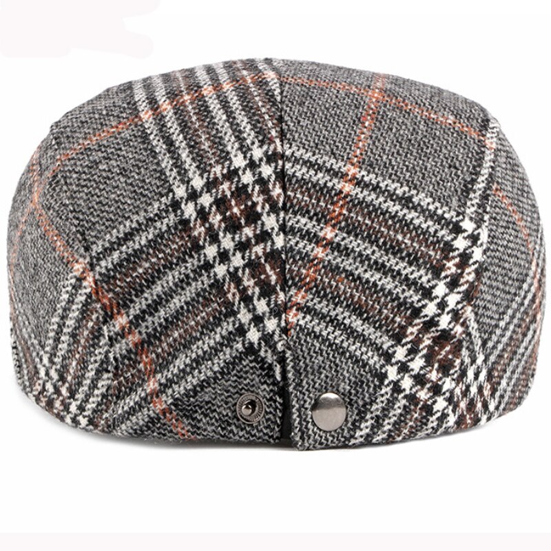 HT2836 Autumn Winter Hat Men Women Wool Beret Vintage Plaid Ivy Newsboy Flat Cap Retro Mens Berets Artist Painter Male Beret Hat