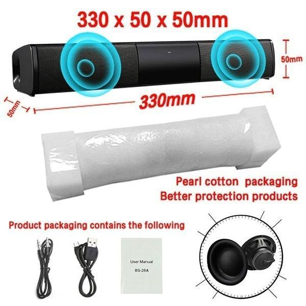 Home theater HIFI Portable Wireless Bluetooth Speakers column Stereo Bass Sound bar FM Radio USB Subwoofer for Computer TV Phone - Surprise store