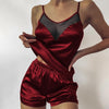 2021 Summer Women's Pajamas Set V-Neck Stretch Satin nightie for women Sexy Lingerie Sleepwear Pajamas Nightwear Home Clothes