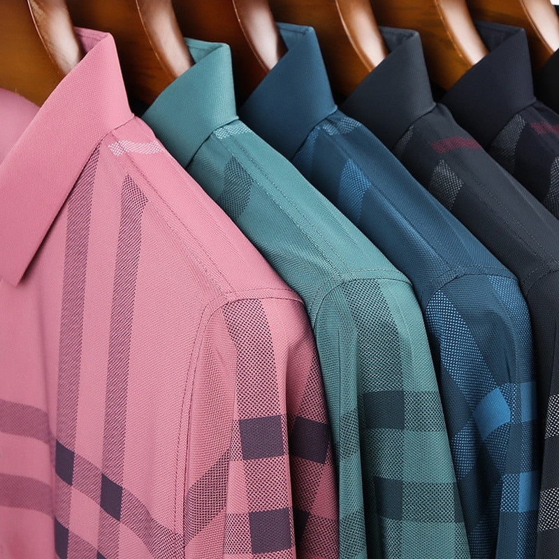 2021 Fashion Brand Men Polo Shirt Summer Cool Thin Shirt for Men Short Sleeve Striped Casula Male Polo Shirt Korean Clothing