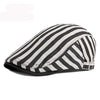 HT3027 Beret Men Women Striped Beret Hat Spring Summer Ivy Newsboy Flat Cap Retro Artist Painter Hat Adjustable Gastby Beret Cap