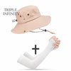 Outdoor Summer Men's Sun Hat Wide Brim Breathable Mountaineering Hiking Bucket Hat Anti-UV Sun Protection Sunshade Fishing Hat