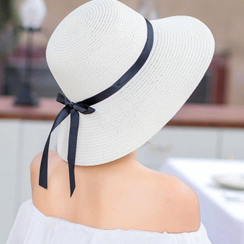 Big side Beach big brim hat casual summer caps Ladies shade Black belt Woman Europe America sun hats hand made women straw cap - Surprise store