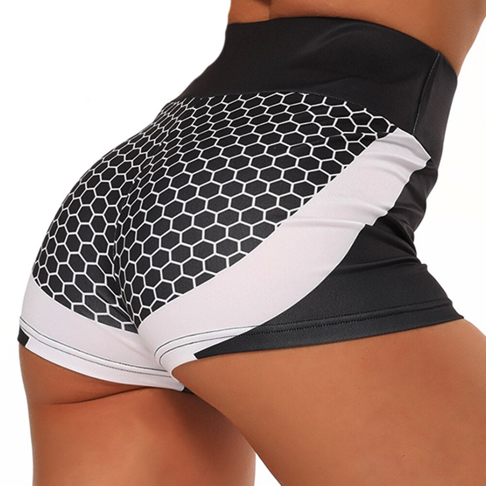 3D Mesh Sexy Yoga Shorts Women Sports Wear Fitness Short Pants Skinny Female Push Up Gym Clothing Elastic Breathable Sportwear