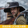 Men's Panama Hat Fisherman Hat Outdoor Breathable Mesh Hiking Hats 9CM Wide Brim Anti-UV Sun Hat Bucket Hat Mountaineering Caps