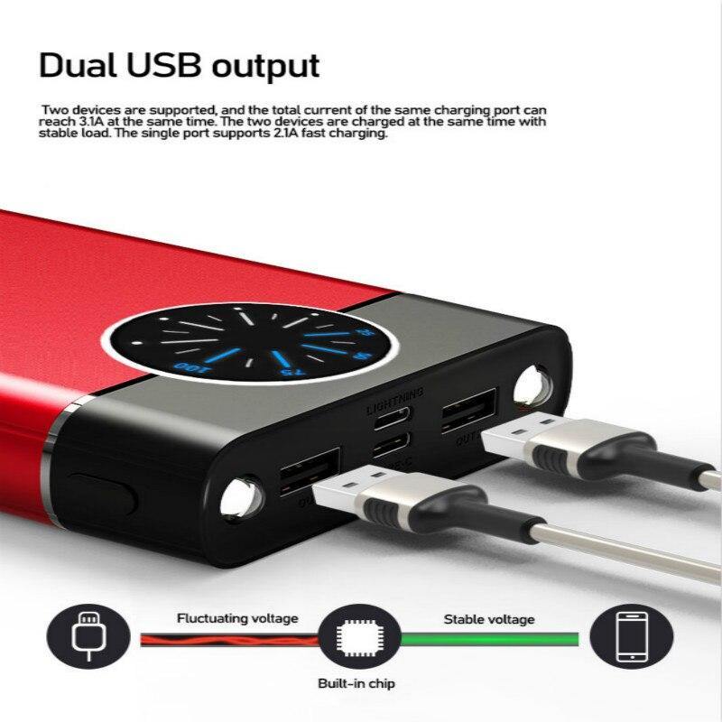 80000mAh Power Bank Portable Charger Large Capacity 2USB LED Lamp External Battery Powerbank for Xiaomi IPhone Samsung - Surprise store