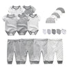 2021 Solid Unisex New Born Baby Boy Clothes Bodysuits+Pants+Hats+Gloves Baby Girl Clothes Cotton Clothing Sets Roupa de bebe