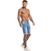 GINGTTO Jeans Mens Denim Shorts Skinny Short Pants Jean Shorts for men Elastic Waist Slim Fit Streetwear Stretch Dropshipping